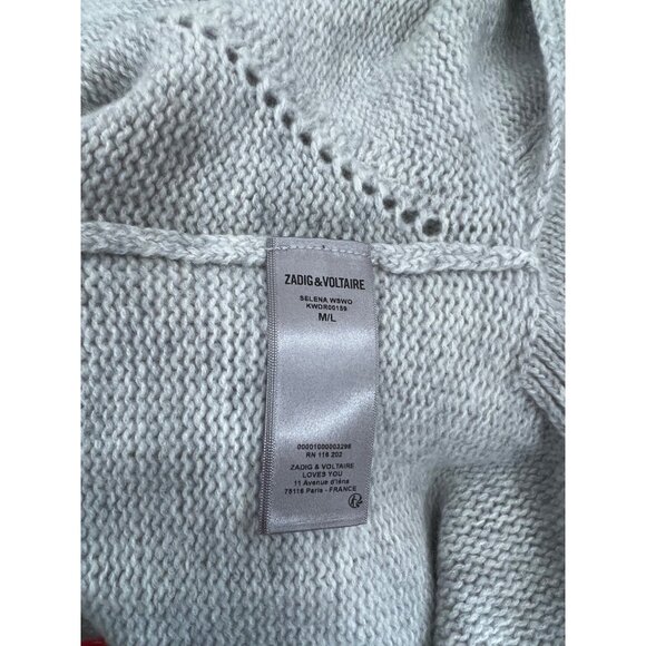 Zadig & Voltaire Selena Side Slit Sweater Dress Size M/L Wool Cashmere Oversized - Picture 8 of 8